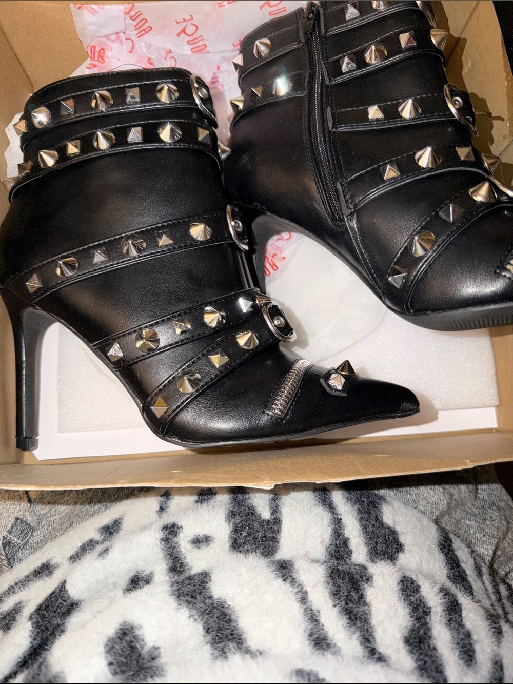 ROUGE style number NEROLI – 43 size 7 1/2 black studded high heel boots
